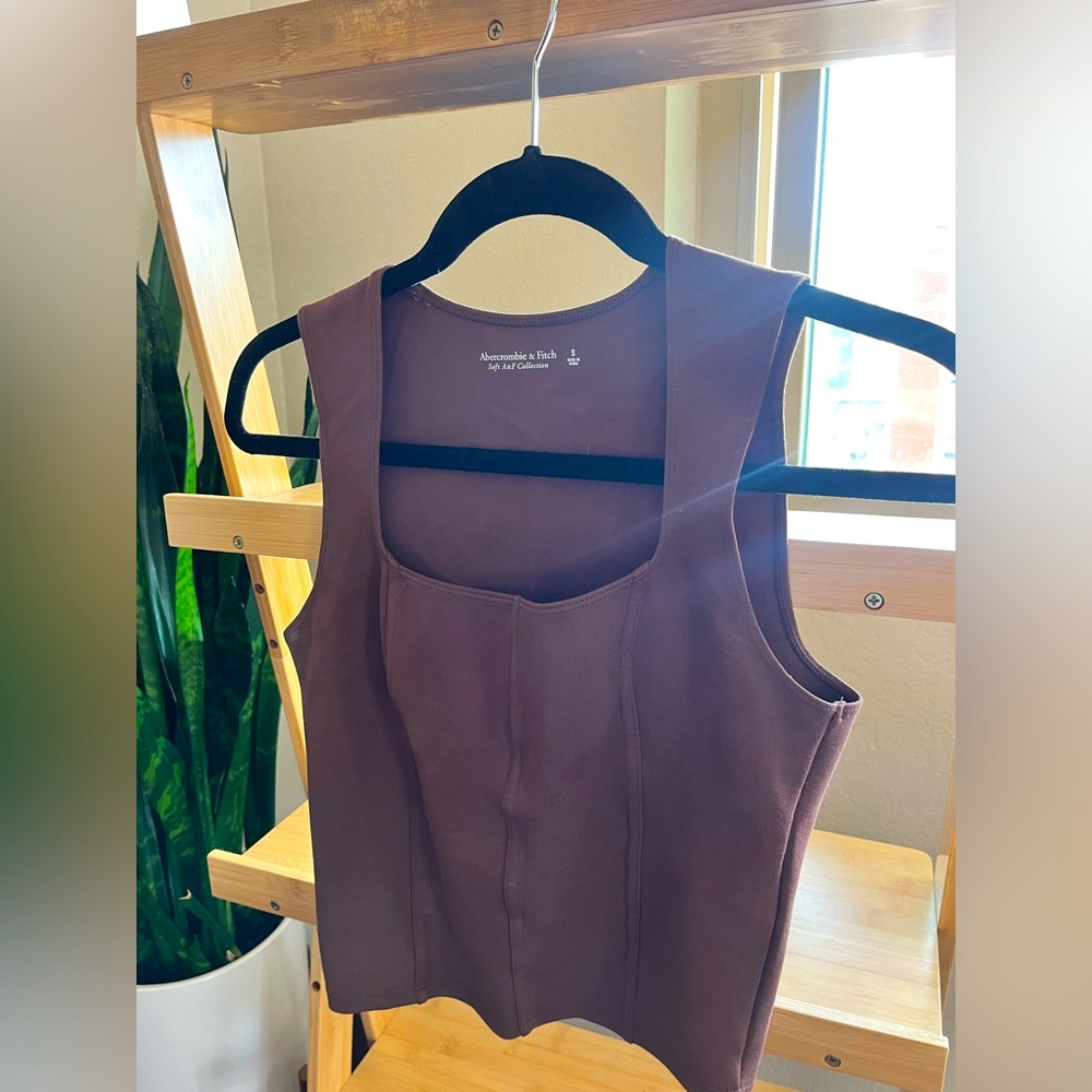 Abercrombie soft collection corset style crop top. Chocolate brown, size small.